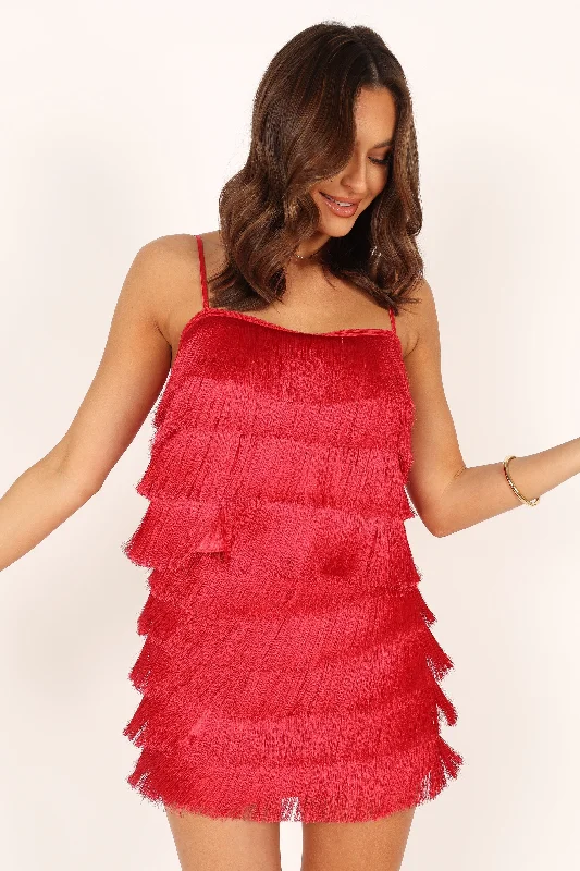 Rara Fringe Skirt - Red