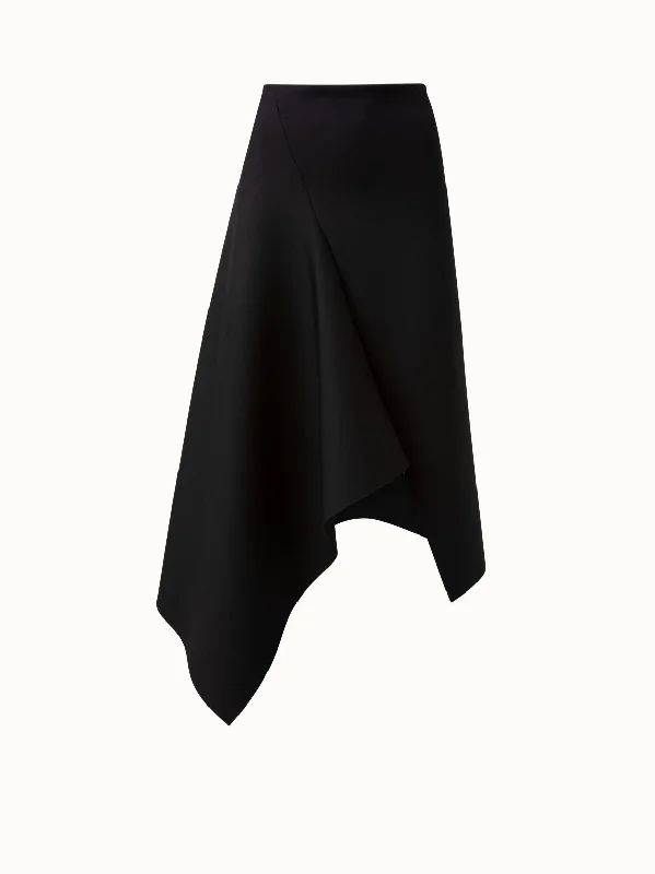 Techno Neoprene Asymmetrical Midi Skirt