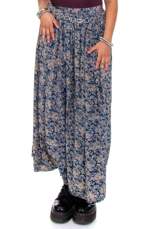 Vintage 90's Romantic Floral Maxi Skirt - M