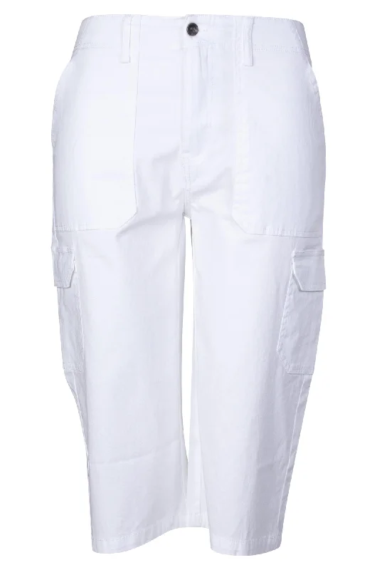 Below Knee Pants with patch pockets | WHITE | 6821A1