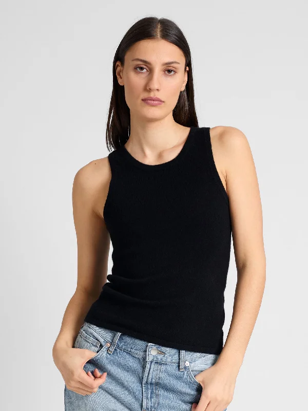 Cashmere singlet "Tyra" - black