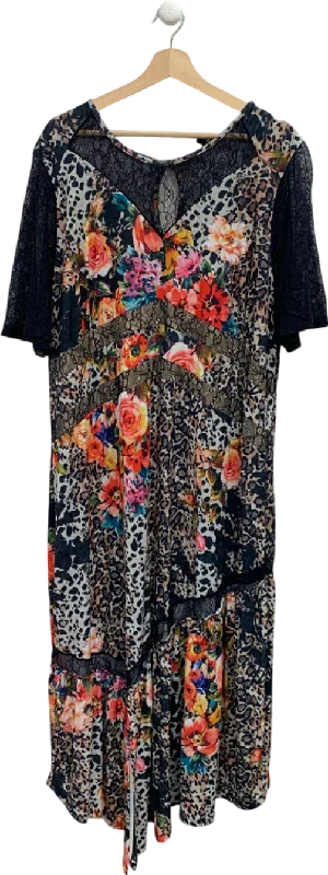 Joanna Hope Black Floral Printed Dress UK 28