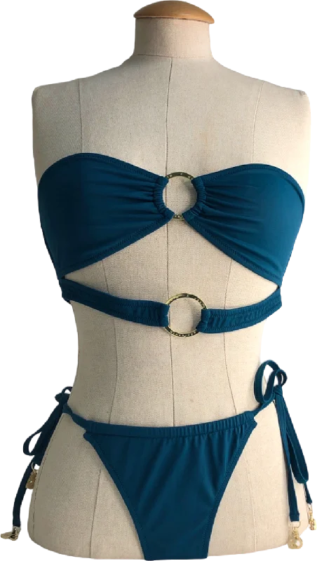 AdoraSwim Teal Cutout Bandeau Bikini Set UK M