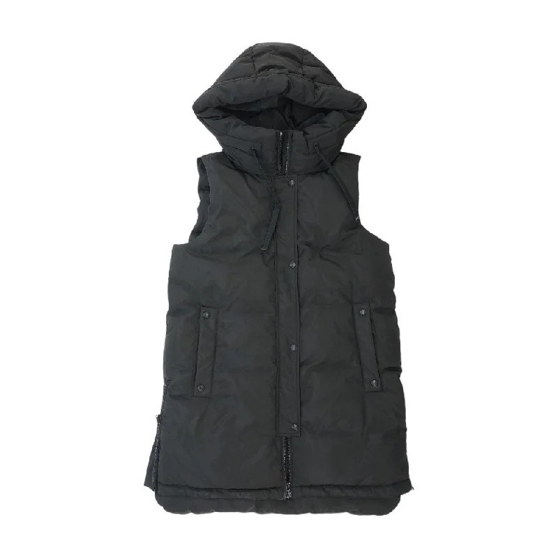 Black Solid Puffer Vest