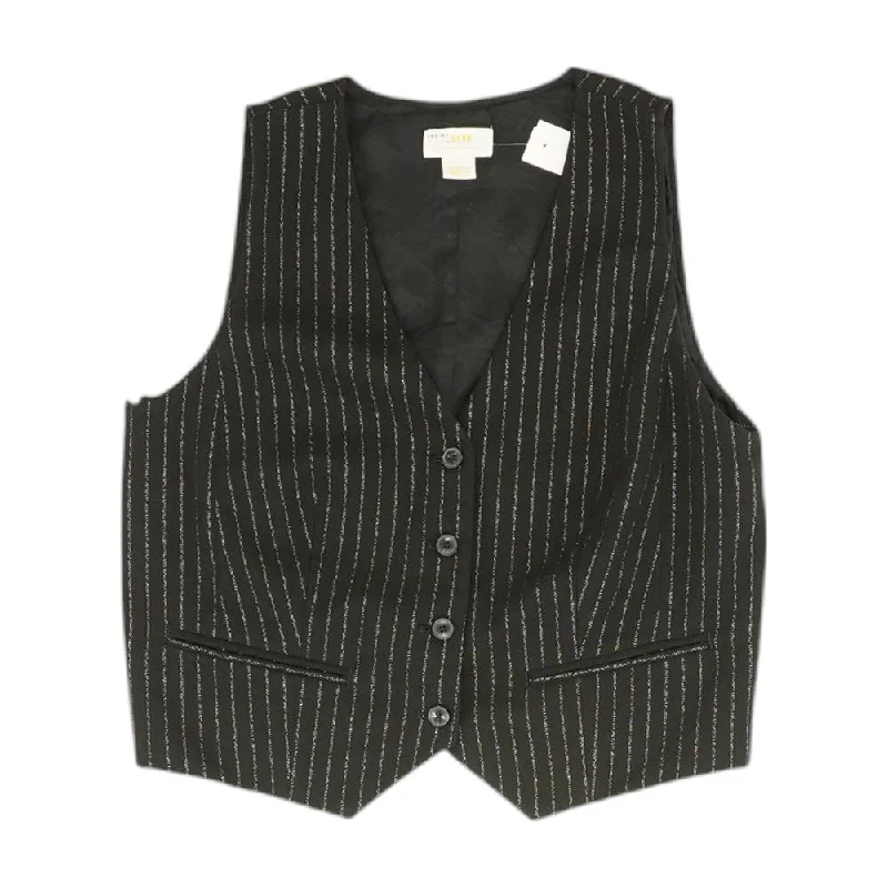 Black Striped Suit Vest Vest