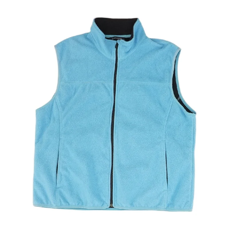 Blue Solid Fleece Vest