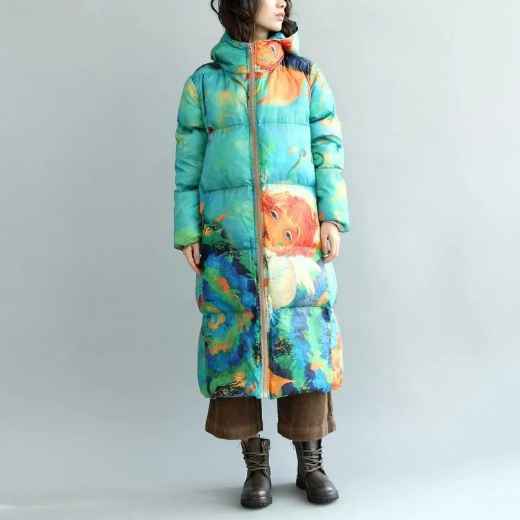 boutique baby blue joyful winter down coat trendy plus size down overcoat Warm long coats