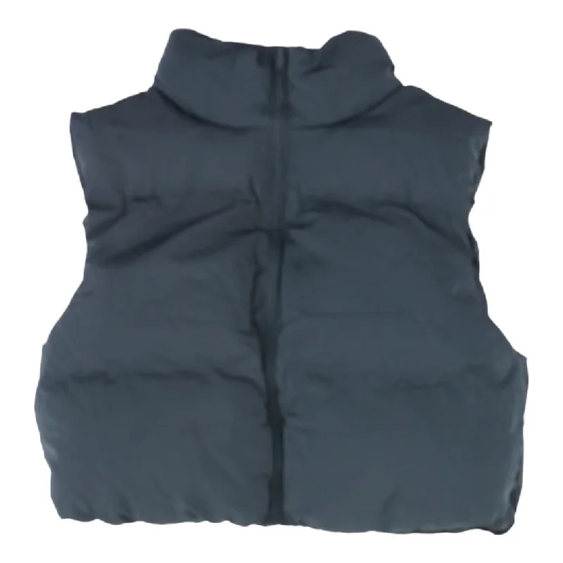 Gray Solid Puffer Vest