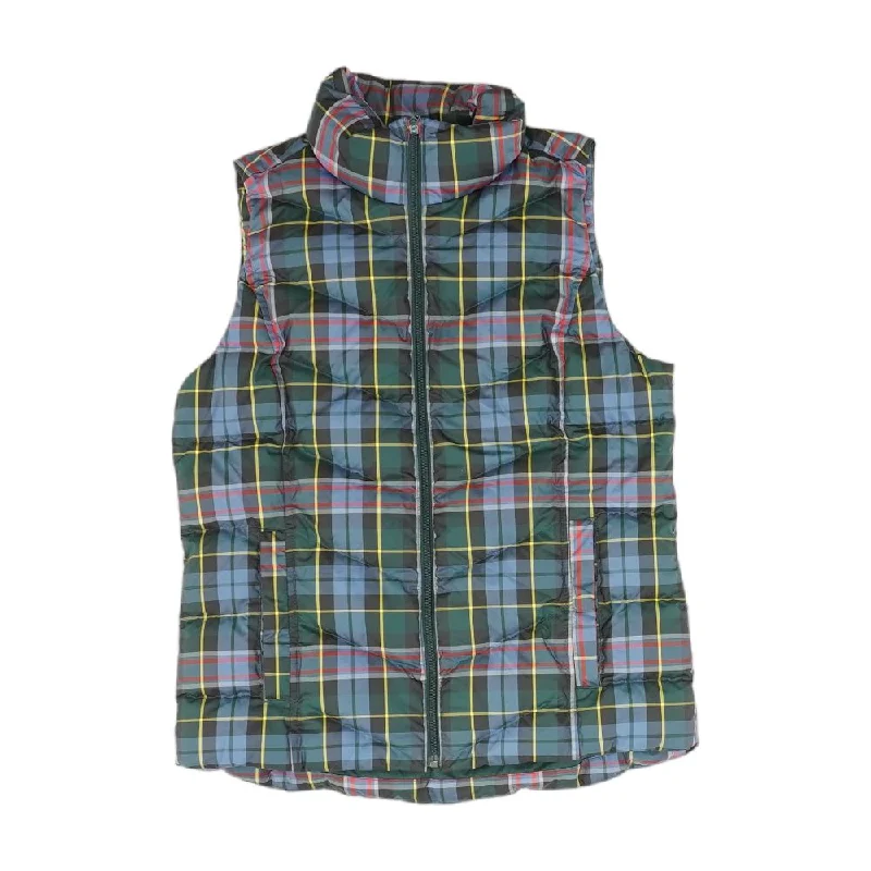 Green Plaid Puffer Vest