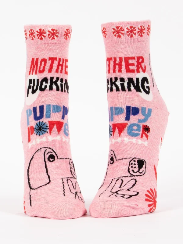 Mother Fucking Puppy Power W-Ankle Socks