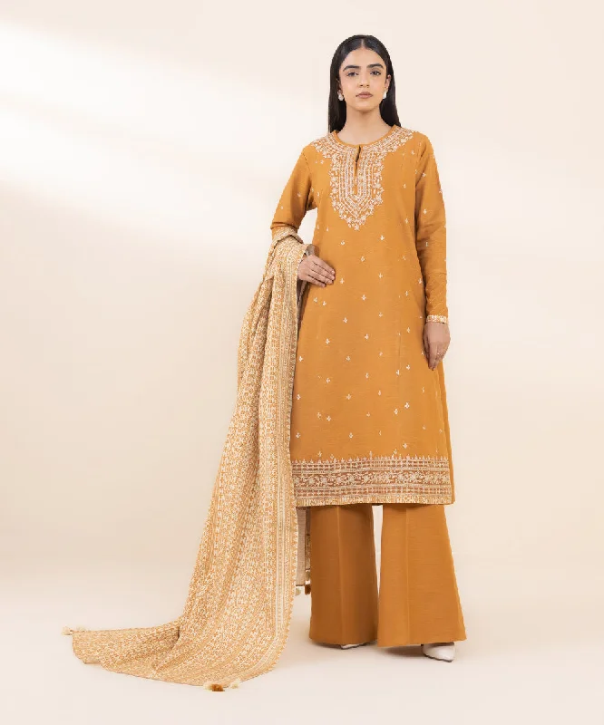 2 Piece - Embroidered Khaddar Suit