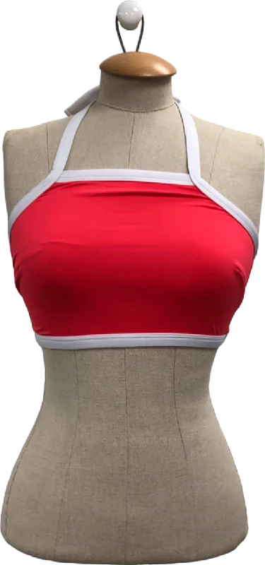 We Are We Wear Red Halterneck Bikini Top XS