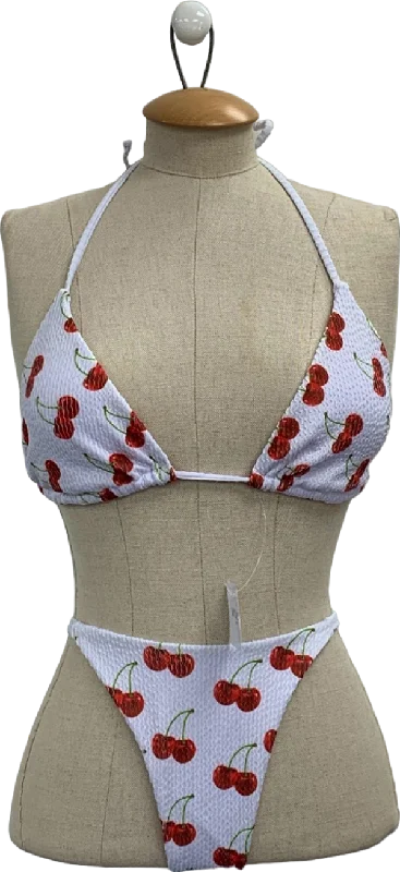 Wolfe Bay White Cherry Print Bikini Set